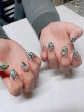 ステムネイル 下北沢(stem nail)/定額simple green foil glitter