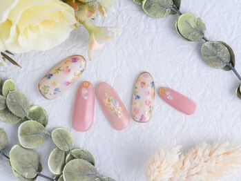 ソウ 難波店 nail salon Sou/押し花風nail