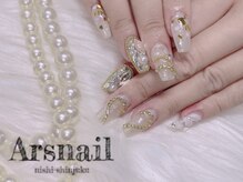 アルスネイル(Ars nail)/ホワイトキラキラ推しネイル