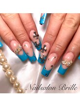 エスフィーネイルサロン ブリーユ(Esfy nailsalon Brille)/青色フレンチ