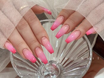 ワンホンネイル 新宿(Rumi Nail)/ピンクグラデーション/スクエア