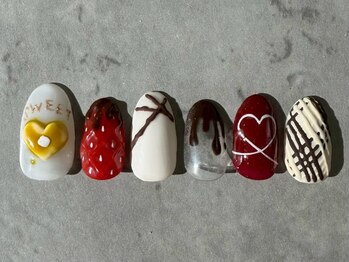 エヌリアン(N.lian)/バレンタインネイル・1本アート