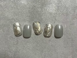 塗りかけ/シルバー/キラキラ