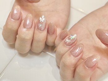 エムワイユーネイル(myu.nail)/ワンポイントにリボンホロ.。