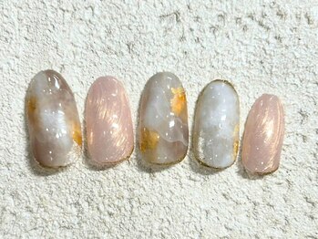 ナナネイル(Nana.Nail)/もやもやニュアンス×淡色ネイル