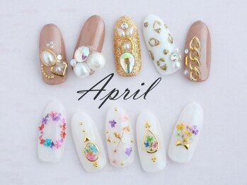 エイプリルプラス(April plus)/押し花&ヒョウ柄