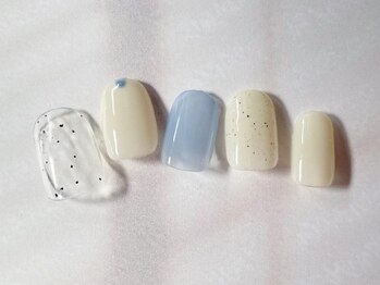 アイネイルズ 梅田店(I nails)/くすみブルーニュアンス¥7200