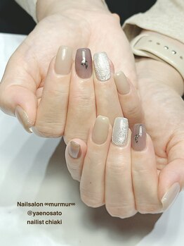 マーマ 八戸ノ里店(murmur)/大人シンプルネイル