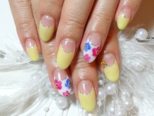 ファストネイル 立川店(FAST NAIL)/花のカラフル北欧風ネイル