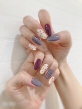 ル ジャルダン 戸塚店(le jardin)/くすみカラー小花ネイル