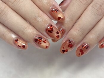 マグネットネイル　ハートホロ