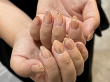 禅 表参道(Zen)/ベージュミラーフレンチネイル