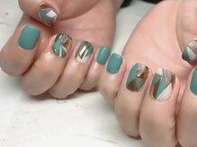 ネイルアンドアイラッシュサロン エスポアール(nail&eyelash salon espoir)/幾何学　　マットコート　ミラー