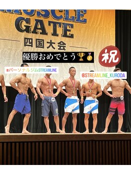 パーソナルジム ストリームライン(Streamline)/スタッフの黒田君、大会優勝!!