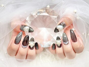 エミラボーテ 天王寺(Emi la beaute)/ブラックマグネットパールネイル