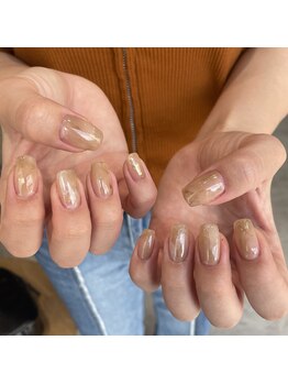 ミントリーフ バイ リート(Mint leaf by Reat)/ベージュマーブルネイル