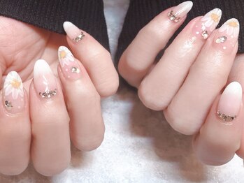 ネイルマジック 仙台一番町店(NAIL MAJIC)/大人気!!手描きフラワー☆オ-ダ-