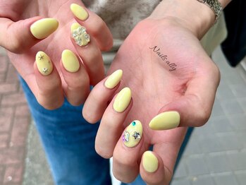 ネイルズアリー 立川店(Nails ally)/海×オーロラフィルム×リボン