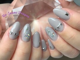 【自爪ネイル】グレーネイル