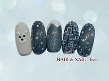 イヴ 新浦安店(Eve)/くすみブルーツイードくま雪