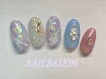 ネイルベースキュウロク(NAILBASE96)/パステルオーロラ大理石ネイル