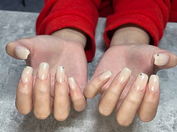 ヒミツキチ 恵比寿店(himitsukichi)/ホワイトミラーネイル