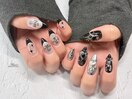 Y2K×シルバーブラックネイル