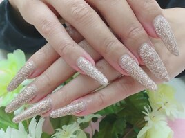 ワンカラーロングネイル