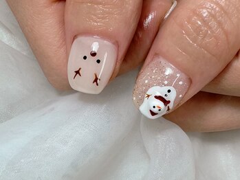 雪だるまネイル*。
