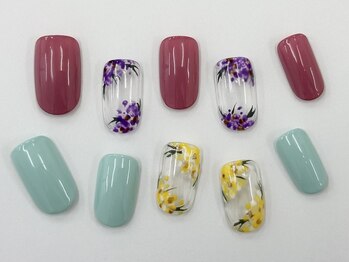 ネイルサロン クイール 小山店(NAIL SALON QUILL)/モミザ風フラワーネイル