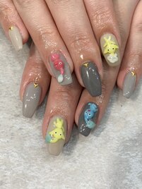 キャラクターネイル　ワンカラー