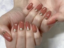 ひまりネイル(ひまりnail)/ワンカラー/ミラーフレンチ