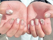 ネイルスペース ジェイズ ピンキー(NAIL SPACE J's PINKY)/手書きお花ネイル