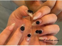 ソウ 西梅田店(Sou)/薔薇パーツネイル