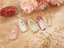 ソウ 難波店 nail salon Sou/ガーリー手描きバラnail