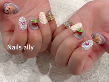 ネイルズアリー 立川店(Nails ally)/3Dアート×持ち込みパーツ