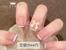 フレンチネイル×リボン
