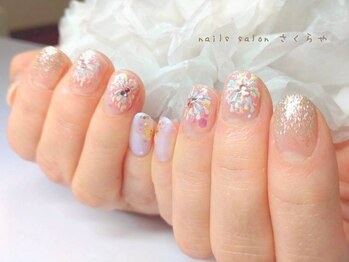 夏祭り☆パステル花火ネイル