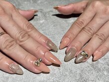 ネイルアン 下中野店(Nail Ann)/大人ベージュ×キラキラストーン