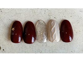 冬のニット柄ネイル