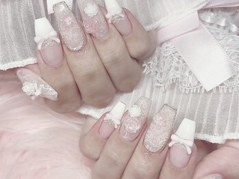 モカ 京橋(moca)/レース×姫リボンネイル