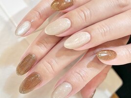 秋カラーネイル.。*