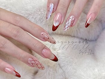 赤フレンチxキルティングxドット