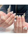 カラフルビジューネイル