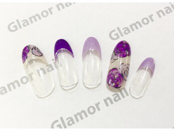 グラマーネイル(Glamor nail)/フラワーアート 定額ネイル¥6800