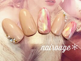 ピンクマーブル春ネイル♪