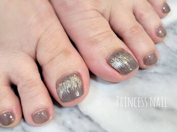 プリンセスネイル(Princess nail)/ミラーアートのフットネイル