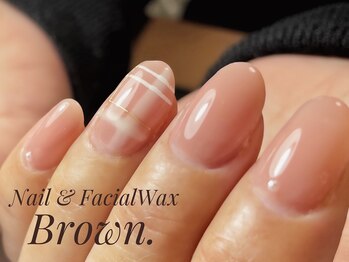 ブラウン(Brown.)/定額シンプルからチェックネイル