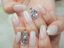 ネイルローズ(NAIL Rose)/ホワイトワンカラー &nbsp;ビジュー