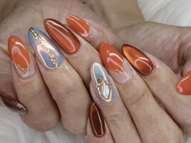 秋のテラコッタネイル